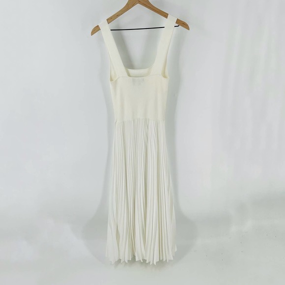 Theory White Pleated Mini Dress - Picture 2 of 8